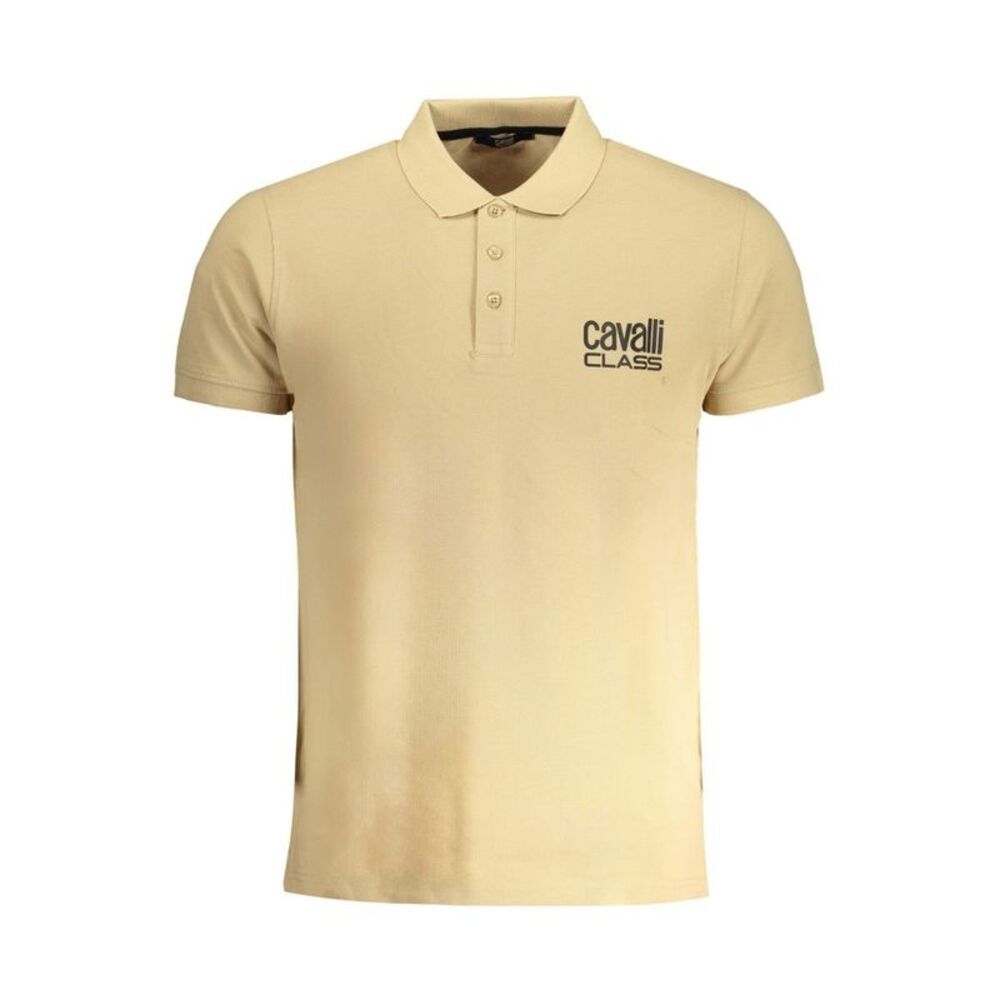 Cavalli Class Beige Cotton Men Men's Polo-Shirt